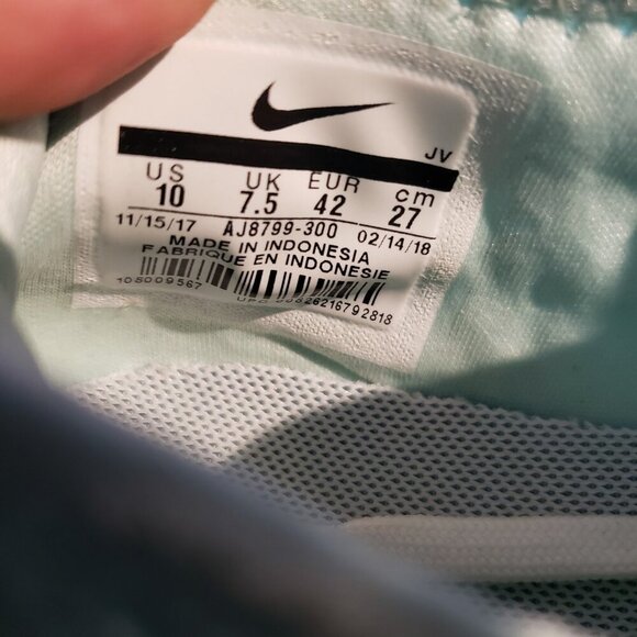 WOMEN'S NIKE RUNNING TENNIS SHOES SNEAKERS AJ8799 SIZE 10 SEAFOAM  LNC - Picture 7 of 7